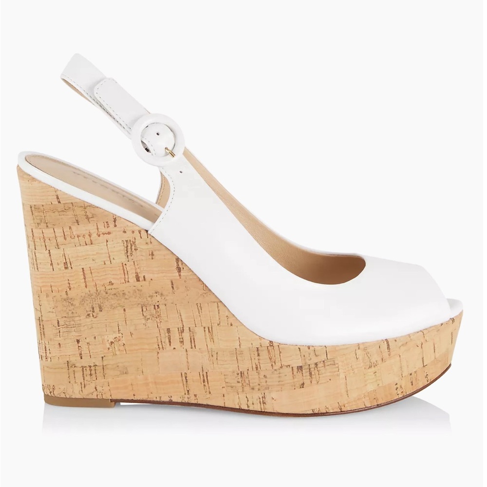 gorgeous Veronica Beard Dali Sling Back Wedges Size 10 in Coconut!!